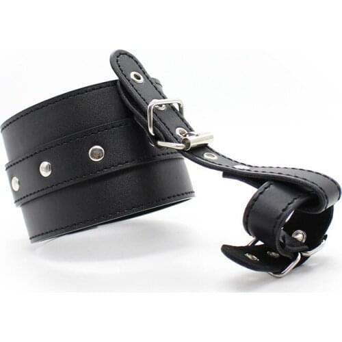 PU Leather Hand Wrist Thumbs Cuffs BDSM Bondage Belts Cosplay Ankle Wrist Hogtie Strap with Toes Restraints Sex Toys for Couples