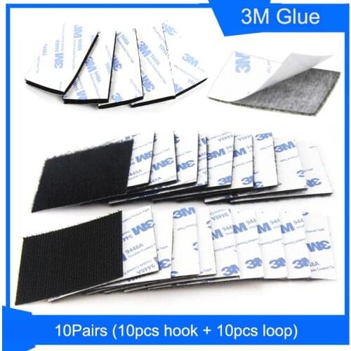 10Pairs/lot Self adhesive Fastener Hook and Loop Tape nylon sticker velcros adhesive loop fastener with 3M Glue DIY accessories