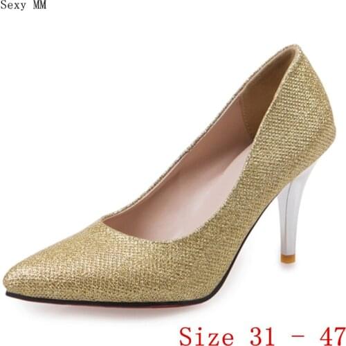 High Heels Women Pumps High Heel Shoes Stiletto Woman Party Wedding Shoes Kitten Heels Small Plus Size 31 - 47