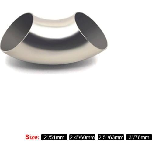 Universal 51mm 60mm 63mm 76mm Car Exhaust Tail Pipe 90 Degree Vehicle Stainless Steel Tail Throat Exhaust System Muffler Pipe