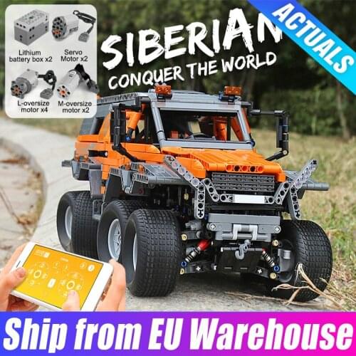 Mould King 23011 High-tech Shaman 8x8 Siberia Off-road Vehicle Building Block Bricks App Remote Control SUV Car Kids Toys Gifts