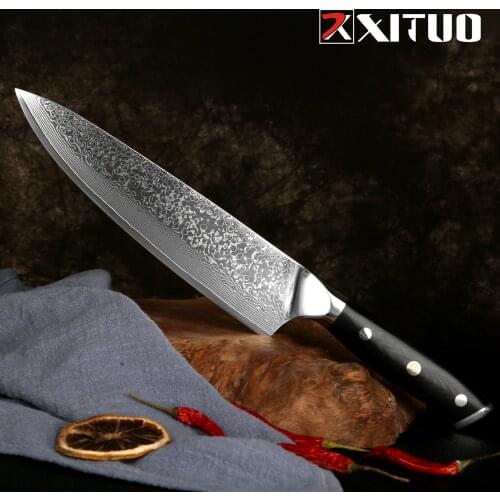 XITUO Damascus Steel Chef Knife Professional Japanese Santoku knife Ultra Sharp Cleaver Slice Knives Best Choice for Kitchen