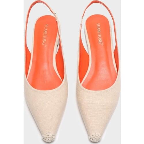 2020 Slippers Women Women Sandals Slingbacks Mixed Colors Waterproof Pointed Retro-Style woman Flats Slippers