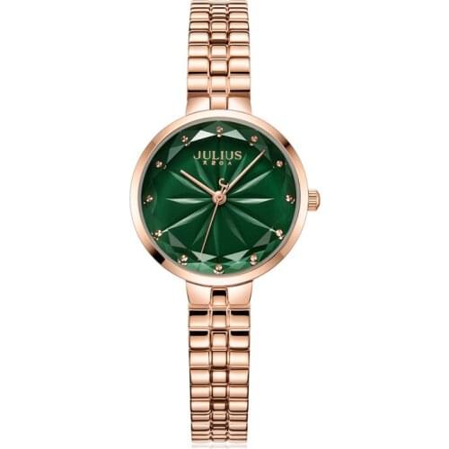 Polaris Julius Womens Watch Japan Mov't Hours Elegant Rhinestones Fashion Clock Stainless Steel Bracelet Girls Gift Box
