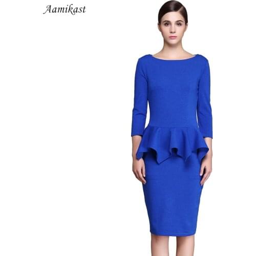 AAMIKAST Dress Women New Fashion 2019 Celeb Summer Autumn Ruffles Bodycon Party Pencil Dresses Plus Size Party Dresses