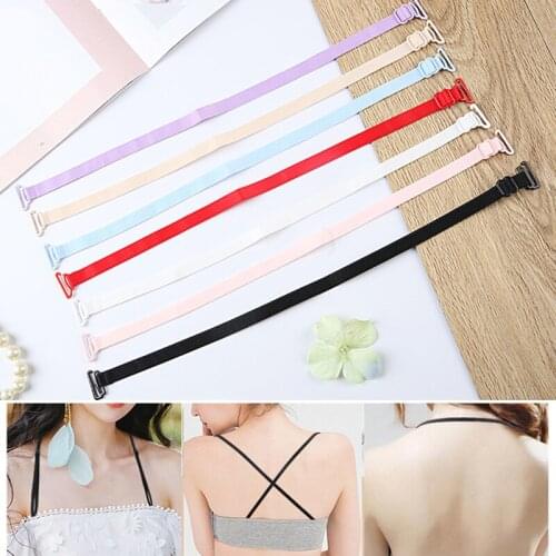 1Pair 1.0CM Width Women Slip Resistant Bra Straps Lingerie Double Shoulder Elastic Brassiere Lady Underwear Bra Strap Accessory