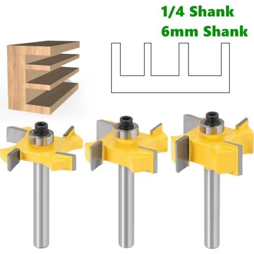 1pc 6mm 1/4 inch Shank T type bearings wood milling cutter Industrial Grade Rabbeting Bit woodworking tool router bits for wood