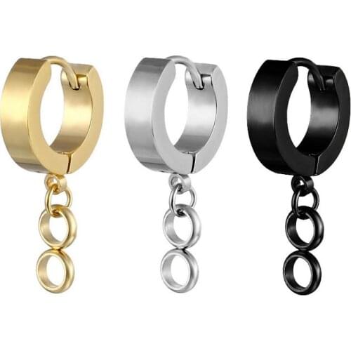 1pcs Titanium Steel Buckle Hopp Earrings Men Punk Piercing Ear Cartilage Circle Earrings For Women Chain Gold Hoop Earrings