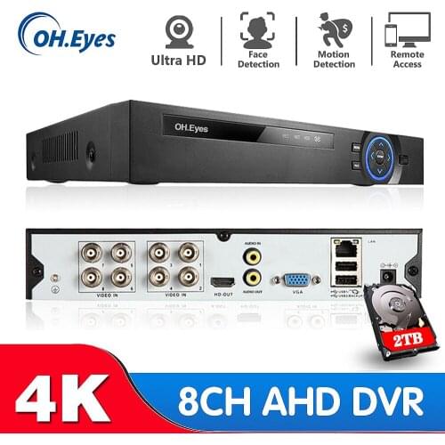 8MP 4K Video Surveillance AHD DVR Audio Face Detection 8CH 8 Channel Hybrid DVR NVR 6 in 1 H.265+ XVI TVI CVI NVR AHD DVR Xmeye