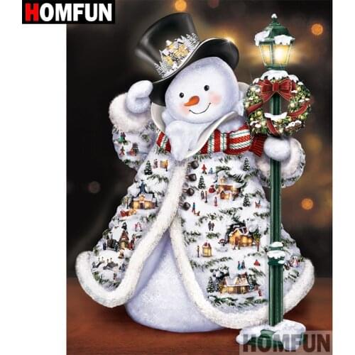 HOMFUN Diy 5d Diamond Painting "Christmas snowman" Cross Stitch Square Round Diamond Embroidery Handwork Rhinestone Art A02255