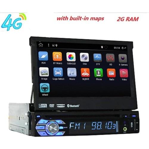 Android 7.1 HD 1024*600 Car DVD Player Radio For Universal Car Radio Monitor 4G WIFI GPS Navigation Head Unit 1din 2G RAM RDS BT