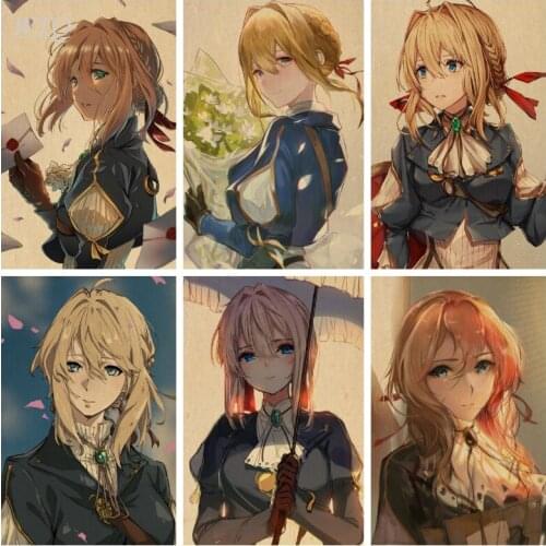 Anime Posters Violet Evergarden Wall Poster Canvas Painting Retro Poster Wall Art Picture Photos for Childrens Room Home Decor