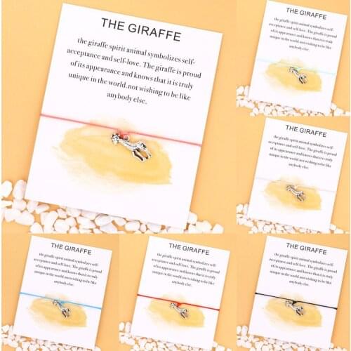 Giraffe Gift Bracelet Giraffe Charm Friendship Bracelet Animal Jewellery for Women Men Best Friends Inspirational Gift