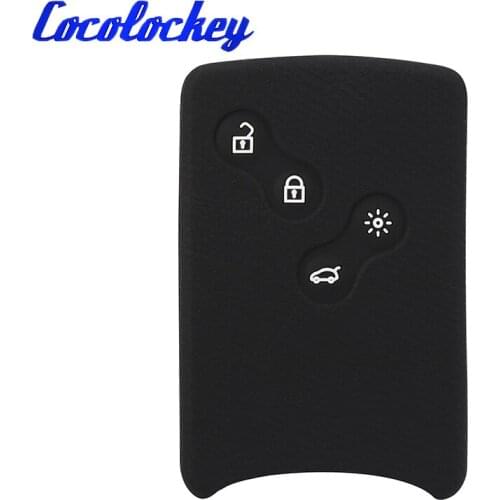 Cocolockey Silicone Rubber Car Key Cover Case Protector for Renault Clio Logan Megane 2 3 Koleos Scenic Card Remote Keyless