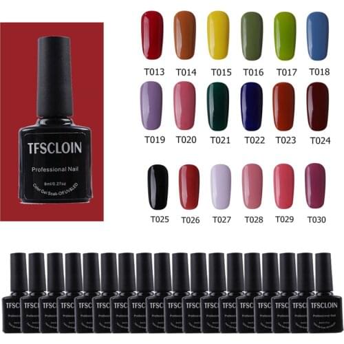 TFSCLOIN Gel Nail Polish UV LED Varnish Manicure for Nails Semi Permanent 8ml Soak Off Nail Art Gel Polish Top Base Coat