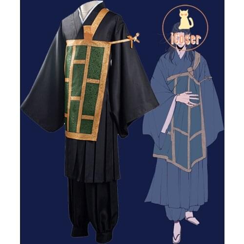 Anime Jujutsu Kaisen Suguru Geto Cosplay Costume Blue Black Suit Getou Suguru Long Wig Halloween Carnival Comic Con Outfit