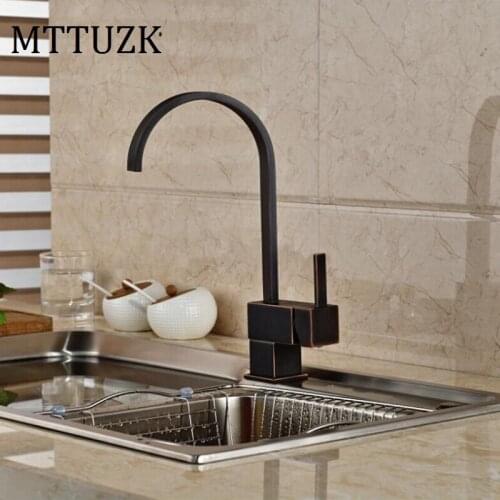 Kitchen deck mounted square Copper chrome basin waterfall faucet bathroom table a faucet hot and cold mixer faucet