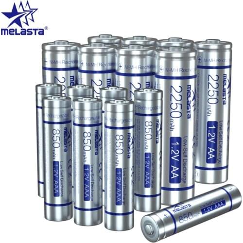 Melasta 8pcs AA + 8pcs AAA Rechargeable LSD NIMH battery 1.2V Low Self Discharge Rate for Toys Clock Flashlight Wireless mouse