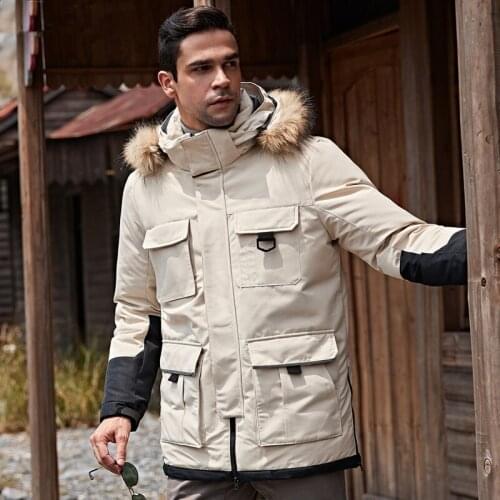White Duck Down Jacket Men Thick Winter 2020 New Big Real Fur Collar Warm Parka Waterproof Windproof Top Quality