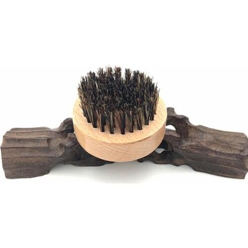 Boar Bristle Mustache Natural Handmade Grooming Kit Wooden Comb Beard Brush Men Beards Mustache Care Tool 1PC