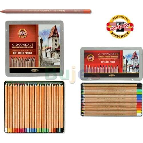 Koh-I-Noor Progresso Woodless Colored 24-Pencil Set, Assorted Colored Pencils, School Supplies , Coloring Pencils