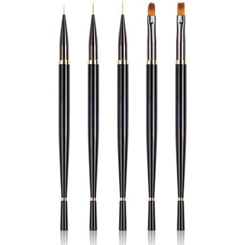 5Pcs Manicure Brush Set For Nail Art Painting Brushes Dotting Design Manicure Nail Brush Kit Gel Varnishes Tools