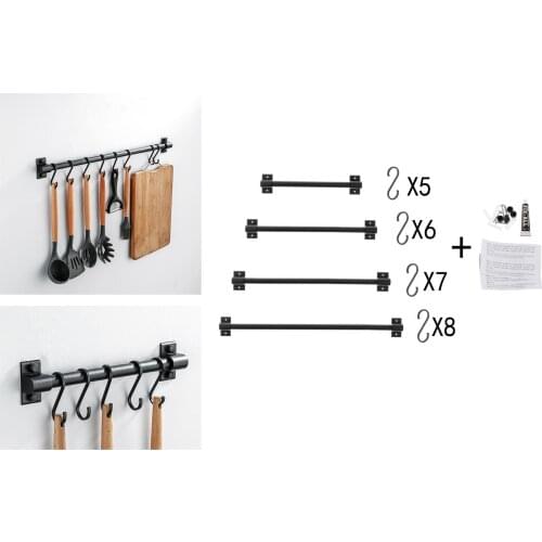 Storage Shelf ing Hooks Multifunction er Kitchen Rail Rack with Removable Hooks Wall Mounted Storage Hooks