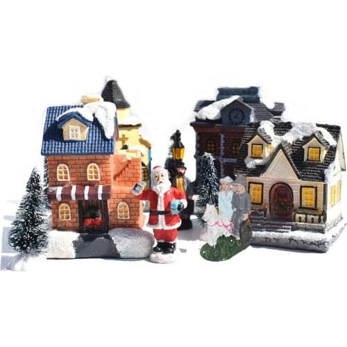 Christmas Gift Decoration Luminous House Set Christmas DIY Ornaments Luminous House Christmas Party Decoration Luminous House
