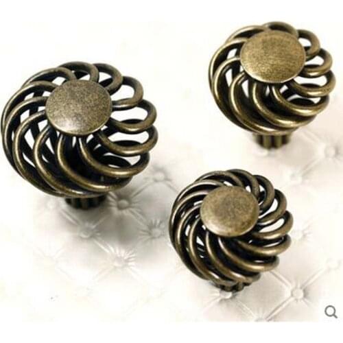 33mm antique birdcage knobs black drawer knob pull bronze kitchen cabiner dresser cupboard door furniture decoration hardware