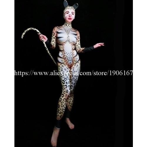 Stage Performance Cosplay Leopard Ballroom DS Costume Party Event Dance Team Suit Nightclub Clothes