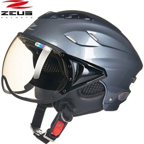 1pcs Summer 3/4 Half Helmet Open Face Scooter Helmets Anti-UV Breathable Motor Cycling Bike Sun Visor Motorcycle Helmet