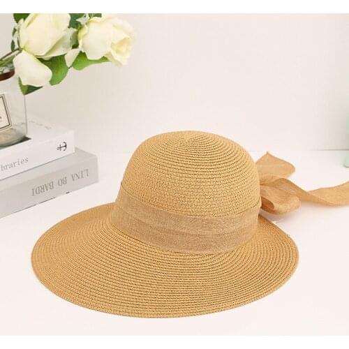 Ladies summer hat beach straw hat hand-woven big brim sandal hat sunscreen straw hat women sunshade beach hat