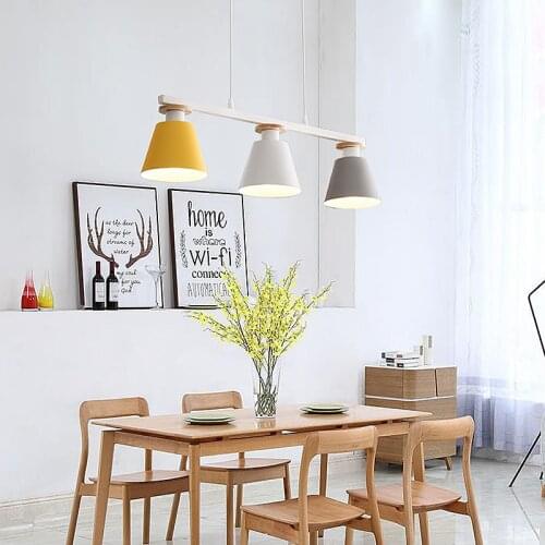 Modern colorful 3 lights E27 chandelier nordic modern restaurant bar counter living room household dining table bedroom lights