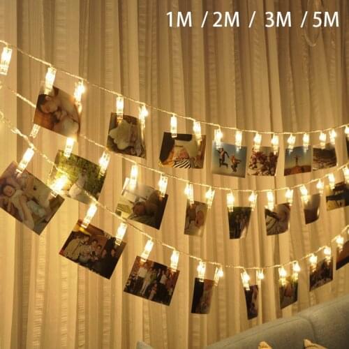 LED Card Photo Clip Led String Fairy Lights Battery Operated led Christmas light Garlands Wedding Valentines wall Decoration