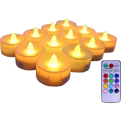 6Pcs Flameless Candles Battery Operated LED Tea Lights Fake Candles Led Candles with 18-Key Timer Remote Control