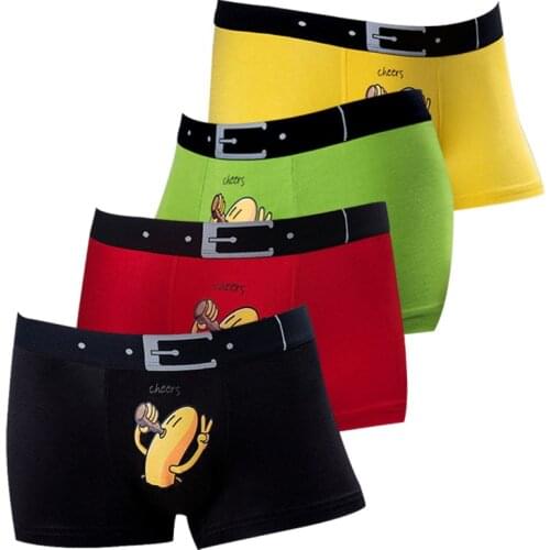 Funny Men Underwear Sexy Cartoon Gay Bear Bamboo Panties Male Breathable Underpants Boxer Shorts Man Soft Mens Underwear Boxers