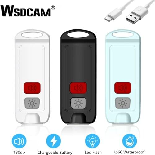 Wsdcam Self Defense Alarm 130dB Anti-wolf Girl Women Security Protect Alert Personal Safety Scream Loud Keychain Charging Alarms