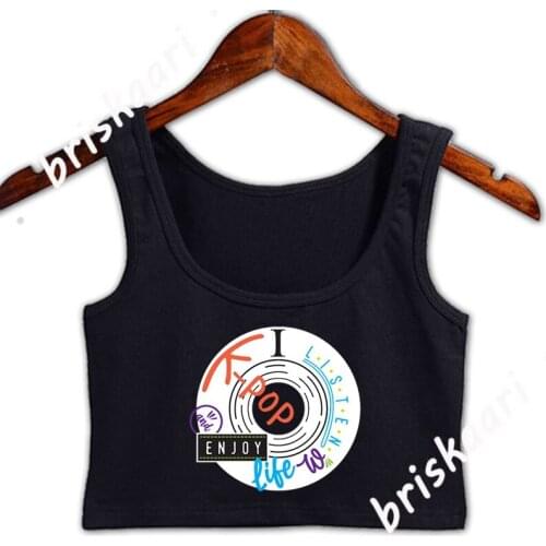 I Listen Kpop Kpop Crop Top Women Letters S-3xl Crop Top Women Trend Comical Custom Spring Autumn Graphic Vest