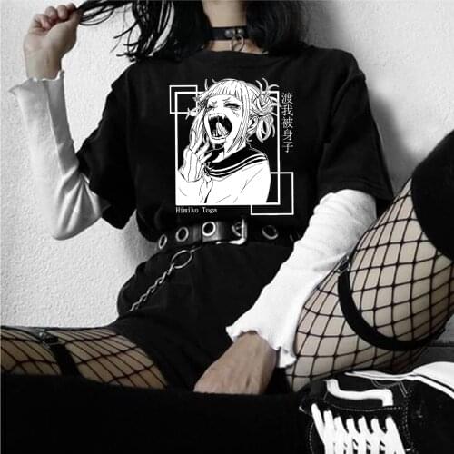 My Hero Academia Funny Cartoon T Shirt Men Boku No Hero Academia Himiko Toga Tees