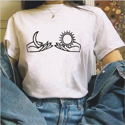 Funny pattern letter printing womens T-shirt new black white pink short-sleeved tees summer casual Harajuku cotton t shirt top