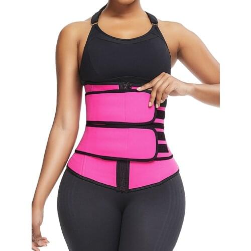 Women Slimming Workout Compression Double Belt Neoprene Waist Trainer