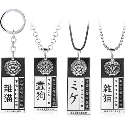 1 Pcs New Anime Kakegurui Compulsive Gambler Yumeko Jabami Necklace Metal Pendant Chain Choker Necklaces Keychains Figure Toys