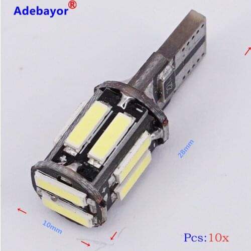 10pcs 7014 10 smd T10 Canbus Error Free Interior bulb Warning Canceler Marker Lamps Reading Lights 7020 10 Led car styling white