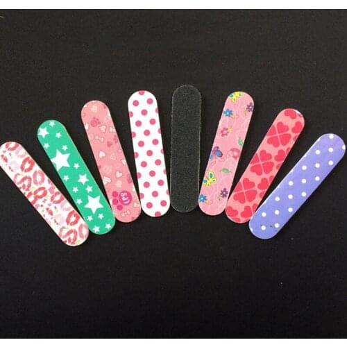 10 pcs/lot 9cm colorful nail file buffer sanding washable manicure tool nail art polish sandpaper strip bar set polish file tool