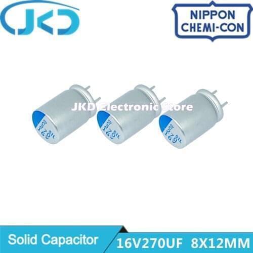 100pcs 270uF 16V NCC PSC serire 8x12mm Super Low ESR 16V270uF For Motherboard VGA Solid Capacitor NIPPON CHEMI CON 270UF16V 8*12