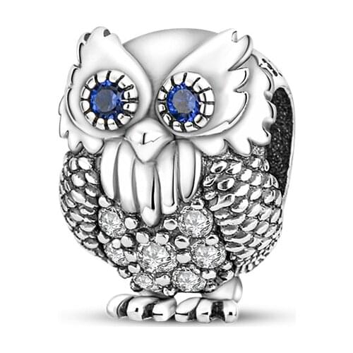2020 Newest 925 Sterling Silver Wise Owl Graduation Charm Beads Fit Original 3mm Charm Bracelet Necklace DIY Jewelry Makin