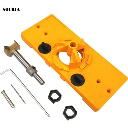 7Pcs/Set 35MM Hole Locator Woodworking Hinge Hole Opener Hinge Hole Puncher Door Hole Template Wood Cutter Woodworking Tools New