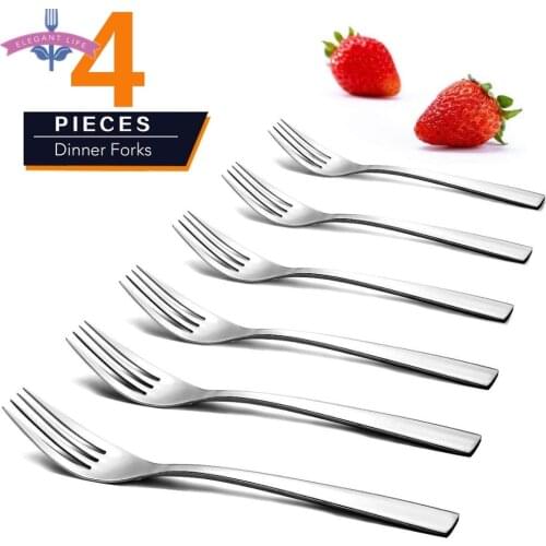 8 Inches 4PCS Stainless Steel Dinner Forks Main Forks Dinnerware Set Cutlery Set Mirror Polished Flatware