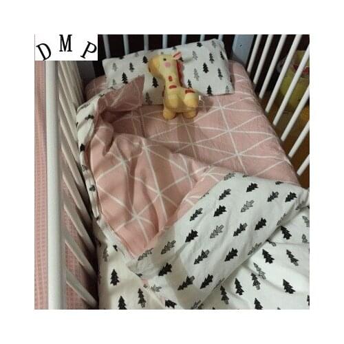 Promotion! 3PCS baby bedding 100% cotton set for newborn crib linen cot boy girl,include(Duvet Cover/Sheet/Pillow Cover)
