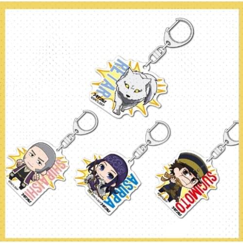 Anime Golden Kamuy Sugimoto Saichi Kochoube Asuko Bags Pendant Keychain Keyring Cosplay Decor Q Version Charm Christmas Gifts